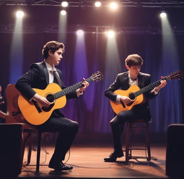 A group of people are seated and engaged in playing string instruments, particularly cellos, in a room. The setting appears to be a music class or rehearsal. There is a variety of ages among the participants, and one person wears a mask. The backdrop features a large stringed instrument, possibly a harp, and a table covered with a green cloth is visible towards the back.