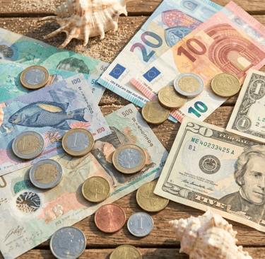 dollari, euro e moneta locale delle Maldive