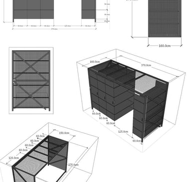Bapsule :  a drawing of a kitchen island with a kitchen island
