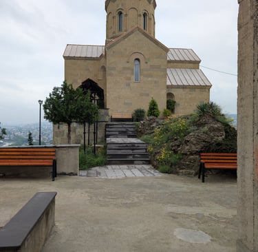 Outside view of Tabor Monastery of the Transfiguration in Tbilis Georgia