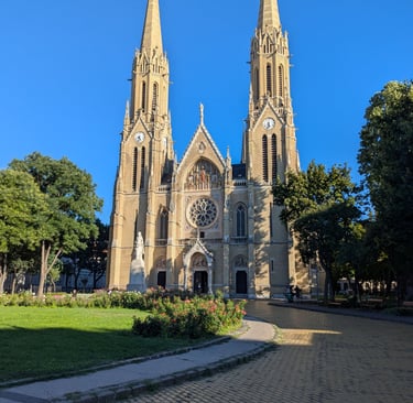 The Árpád-házi Plébániatemplom, a Gothic historical building in Budapest, Hungary