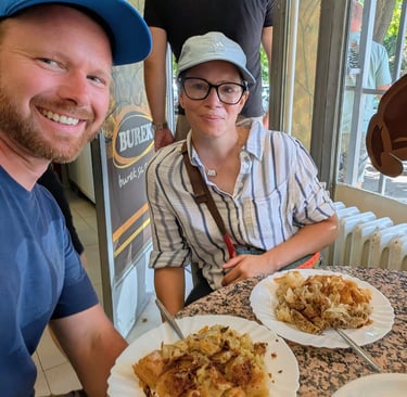 don and samantha eatting burke in Belgrade Serbia 