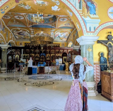 the inside of the Church of the Holy Trinty in Belgrade, Serbia 