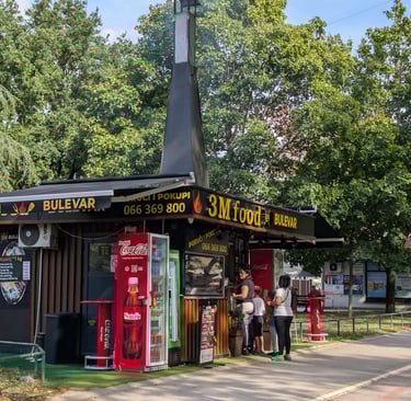 3 M Food Bulvar store front in Nis Serbisa