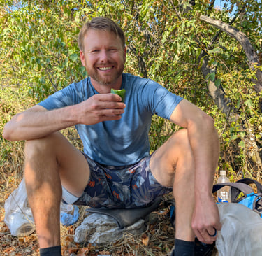 don eatting a cucumber in the woods in NiS serbia