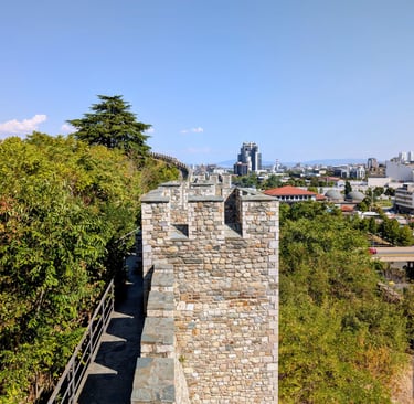 fortress wall of Skopje Fortress in North Macedonia 
