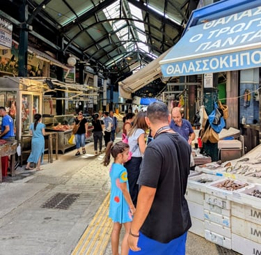 fish and meat venders at 