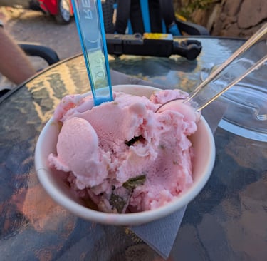 Roase Pistachio Gelato from La Casa Del Gelato in Mithymna, Greec