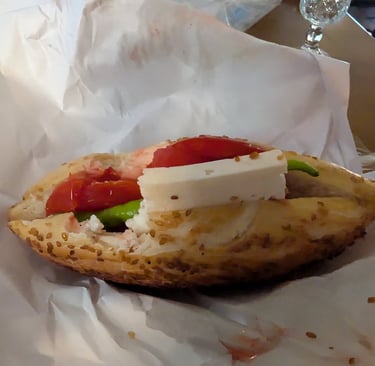 a kumru sandwich in Izmir, Turkey