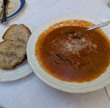 white bean soup from Movamasi in Tbilis, Georgia 