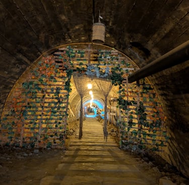 hidden underground tunner in Old Town in Tbilis Georgia