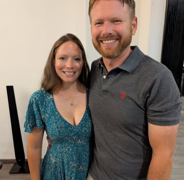 Don and samantha dressed up for dinner in Tbilis, Georgia