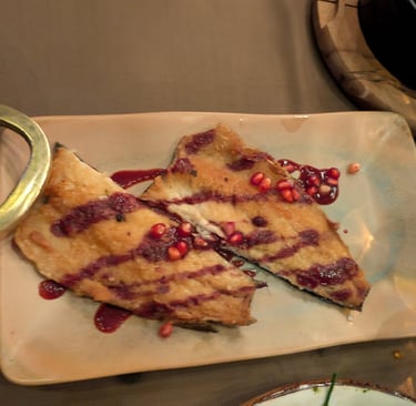 Trout with pomegranate from Ethnographer in Tbilisi Georiga