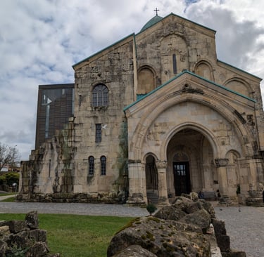 the exteriot of Bagrati Cathedral in Kutaisi Georgia