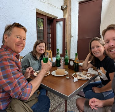 table in the back of Bikentia's Kebabery ბიკენტიას საქაბაბე in Kutaisi Georgia