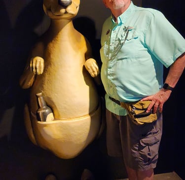The Pirate and his Kangaroo buddy have a Guinness in Dublin, Ireland