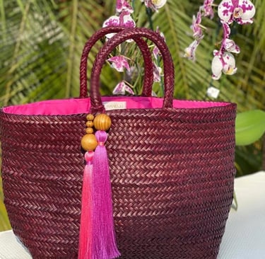Straw bags. Very elegant and stylish.