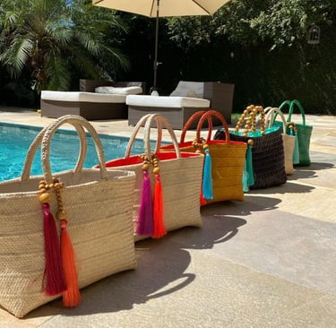 HandJu colorful straw bags