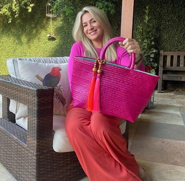 The creator of the most beautiful beach bags, Ju.