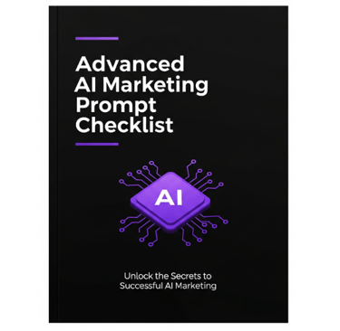 Book cover for Advance AI marketing prompt checklist