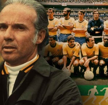 Em arte produzida pela ESPN, Zagallo surge à frente da Seleção de 70 junto a ícones sobre o futebol.