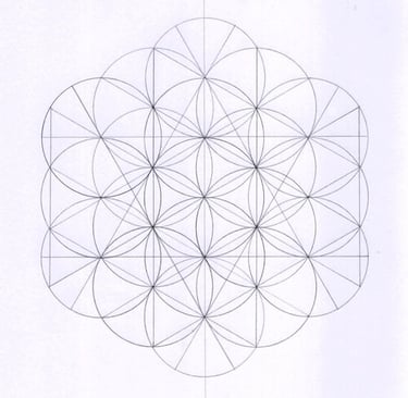 konjunto hand drawn illustration of underlying geometry of nexus pattern stage 2