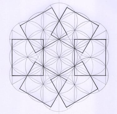 konjunto hand drawn illustration of underlying geometry of nexus pattern stage 3