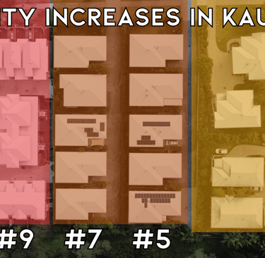 The increasing densification of recent Kauri St townhouse developments