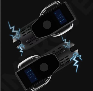 two cellmate chastity cages with lightning bolt showing shock feature
