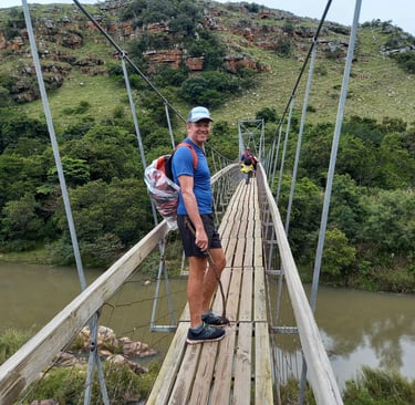 The swing bridge at The Wild Coast Casino over the river
