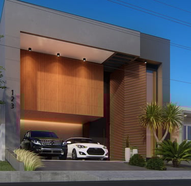 fachada sobrado contemporaneo