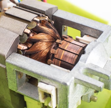 a close up of a small electric generator