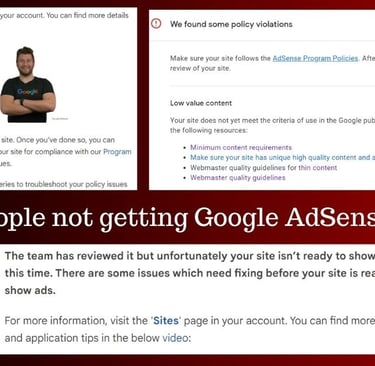 Why are people not getting Google AdSense approval?