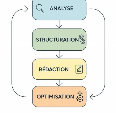Schéma du processus de rédaction web SEO