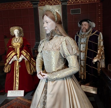 Models in costume Henry VIII Katherine Parr Sudeley Castle 