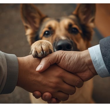 dog humans trust shake hand