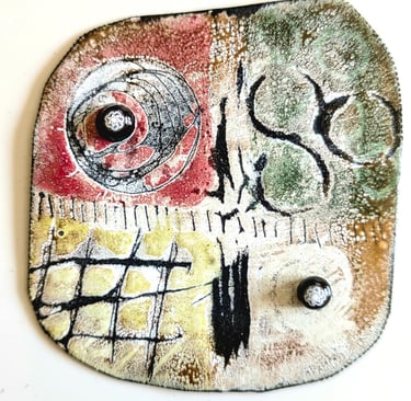 Caroline Welch sgraffitoed enamel