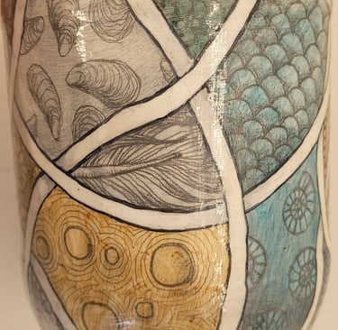 Lucy Wilson painted jar