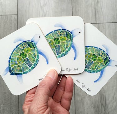 Turtle coasters by Alan Taylor Art