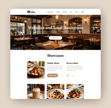 A modern, professional site layout for a small neighborhood plumbing business featuring black and white design.