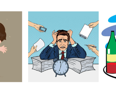 montage of images depicting Greg rowland's stressful life