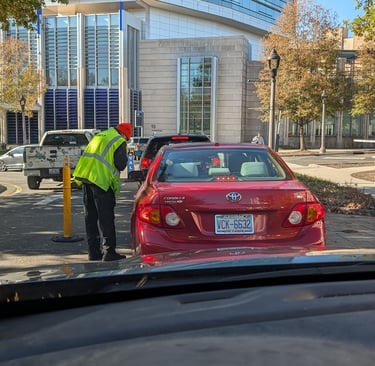 Duke Health Clinics valet parking waiting line