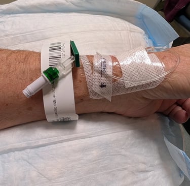 IV port in wrist