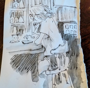 sketch of Greg Rowland