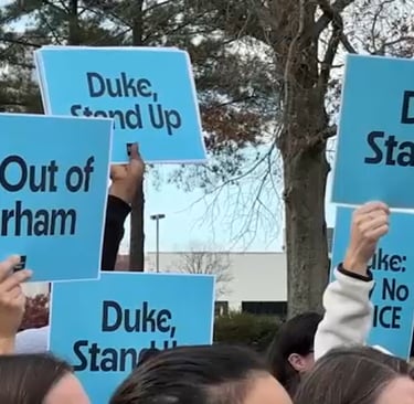 ICE demonstrators in Durham North Carolina