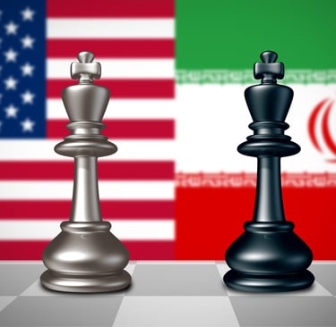 image of American and Iranian flags