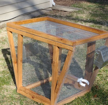 Cleaning cages.