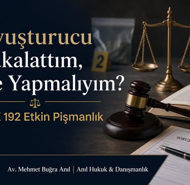 Uyuşturucu yakalattım ne yapmalıyım ve TCK 192 etkin pişmanlık konusunu anlatan Av. Mehmet Buğra Anı