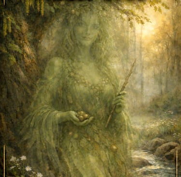 She stands in silence waiting to serve.