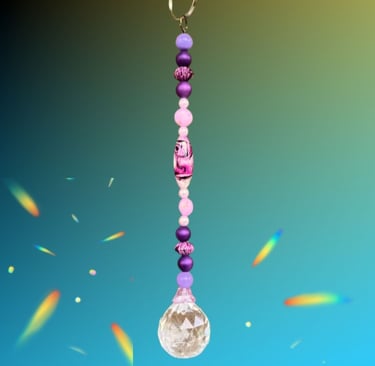sun catcher with crystal and vintage beads